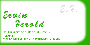 ervin herold business card